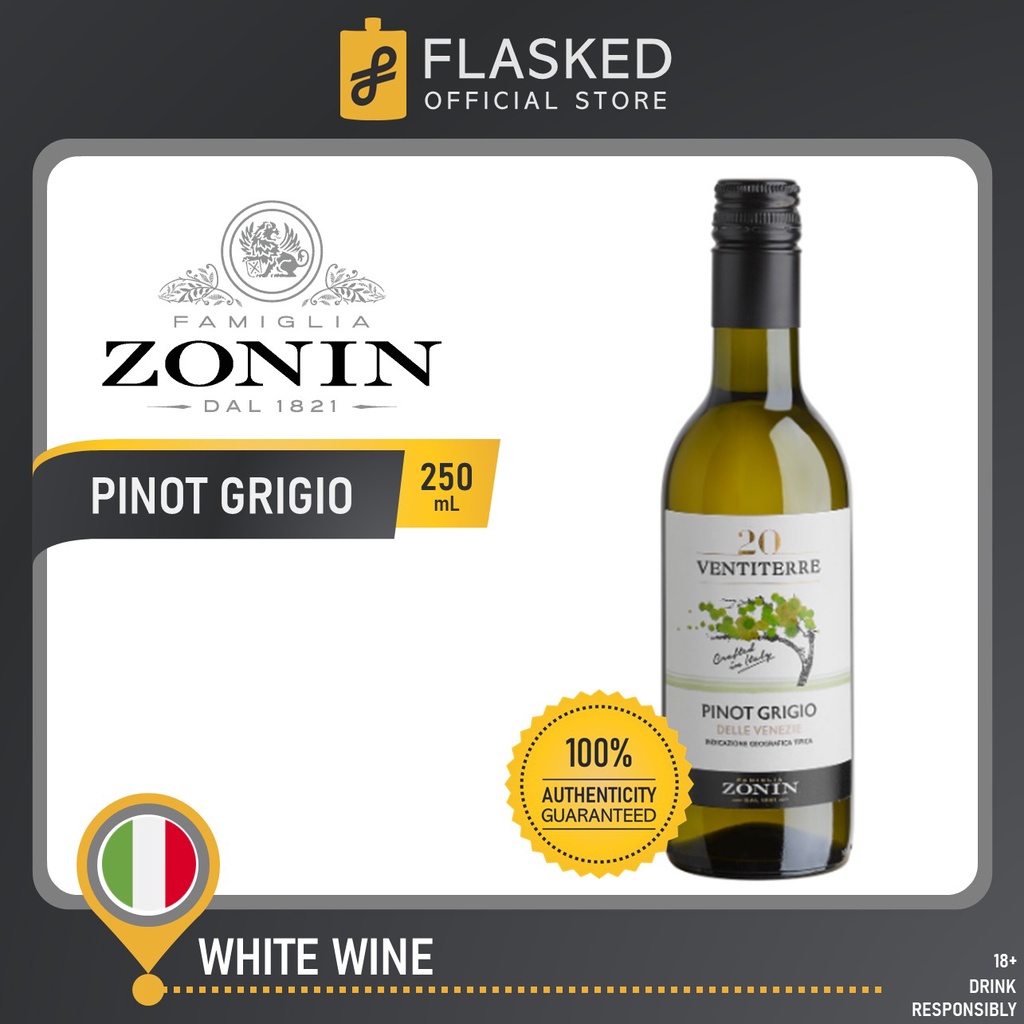Zonin Ventiterre Pinot Grigio Dry White Wine 250mL Shopee Philippines
