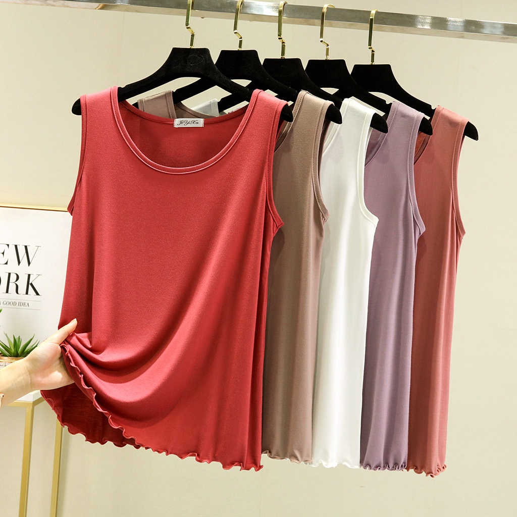 Ready Stock Women modal cotton tank top Sleeveless t shirt Plain