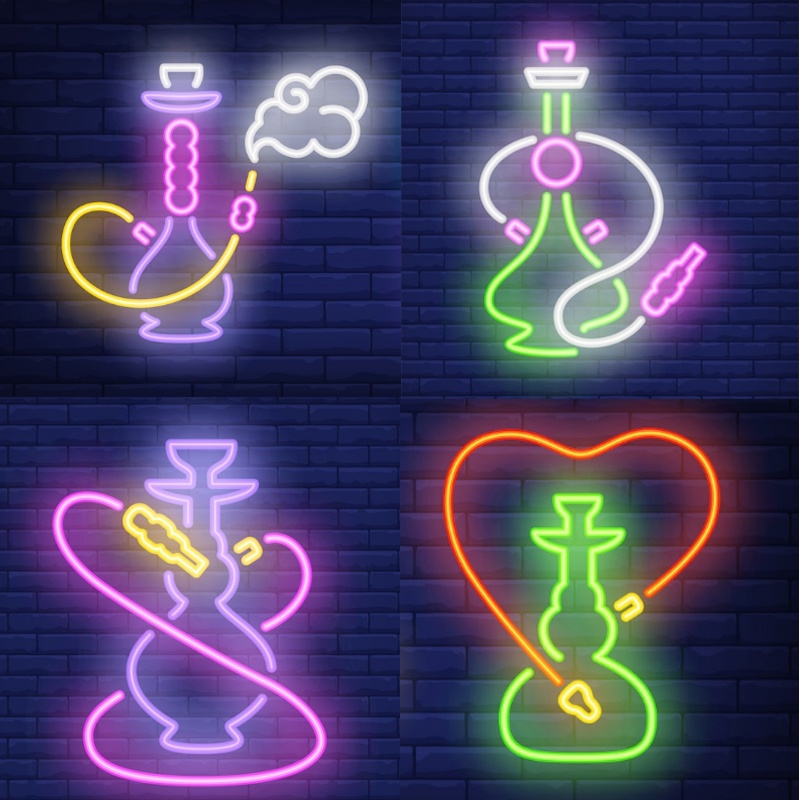 Hookah neon sign, Hookah led sign, online Hookah light sign, Shisha neon sign, Bar neon light sign, Bar led sign, Neon light sign for wall