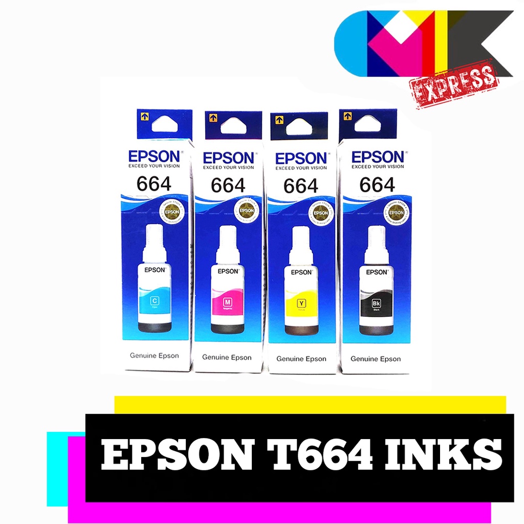 EPSON 70ml Original T664 Ink Bottle (CMYK) | Shopee Philippines