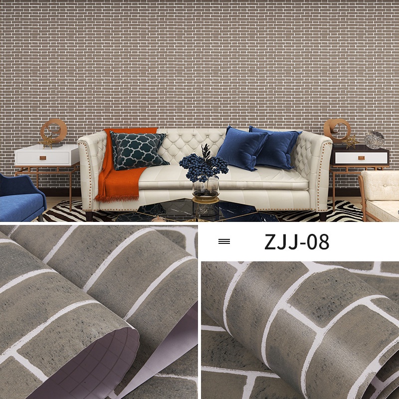 3D Wall Sticker Self Adhesive Bricks Design PVC Waterproof Wallpaper