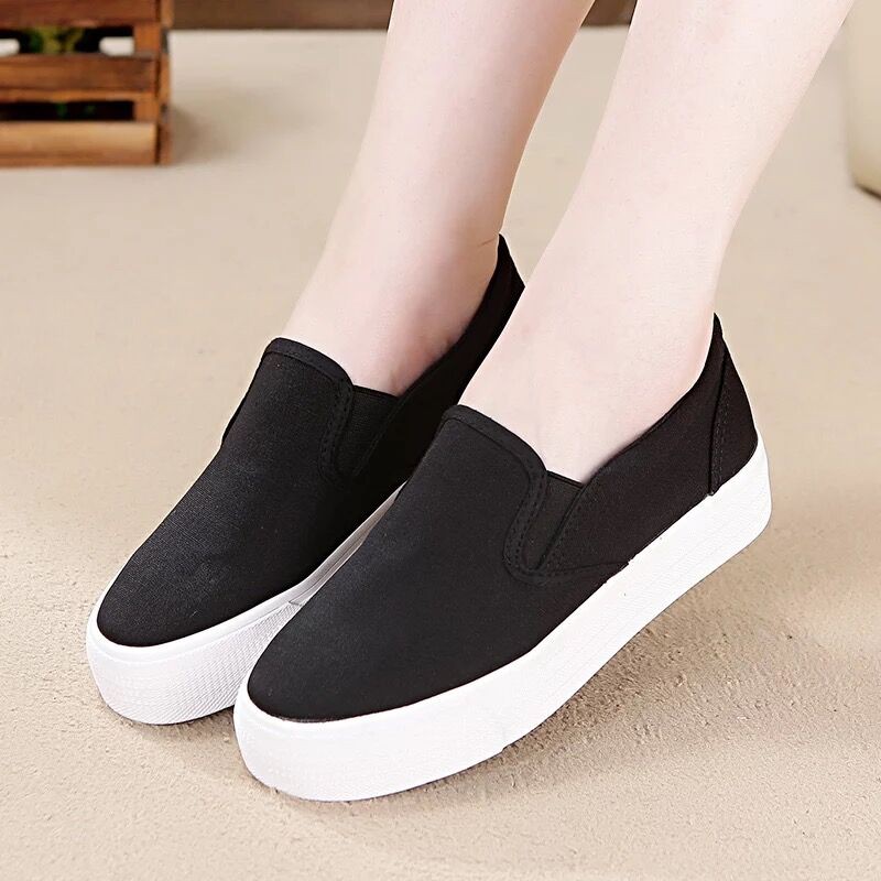 2019Korean canvas shoes thick bottom | Shopee Philippines