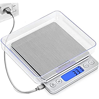 Food Scale, 15kg Digital Kitchen Scales, 1g/0.1oz Precise Graduation, 6  Weight Units, Tare Function, USB Rechargeable, Multifunctional Waterproof  Digital Scale for Ingredients Jewelry Coffee-White