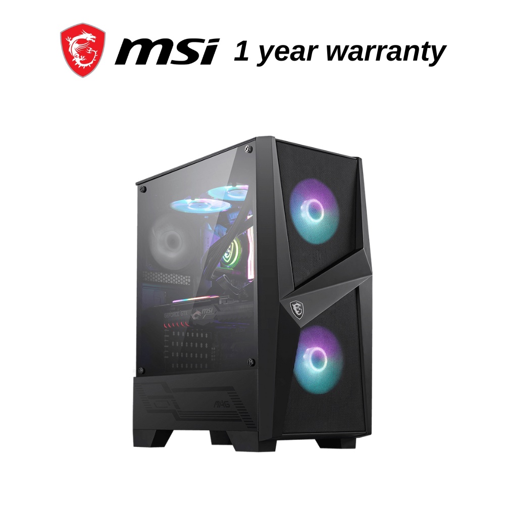 MSI MAG Forge 100R Black Mid-Tower Tempered Glass PC Case | Shopee ...