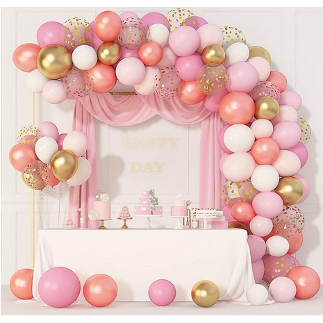 144Pcs Rose Gold Pink Balloons Garland Arch Kit Light Pink Gold White ...