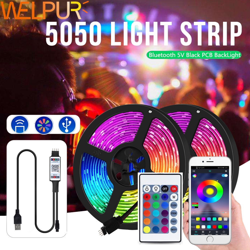 LED Usb Strip Lights 5050 RGB 16Colours Changing remote APP Control for ...
