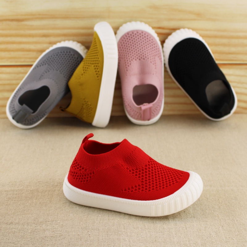 1-4 years kids slip-on breathable knitting flat shoes soft bottom lazy ...