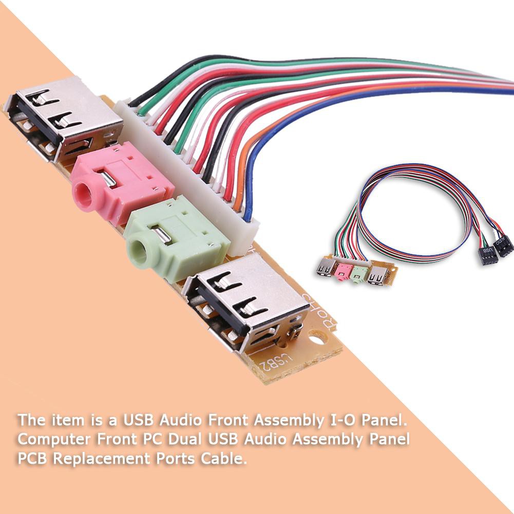 2 USB 2.0 PC Computer Case Front Panel USB Audio Jacks Port Desktop PC