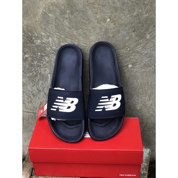 Navy blue new balance hotsell flip flops