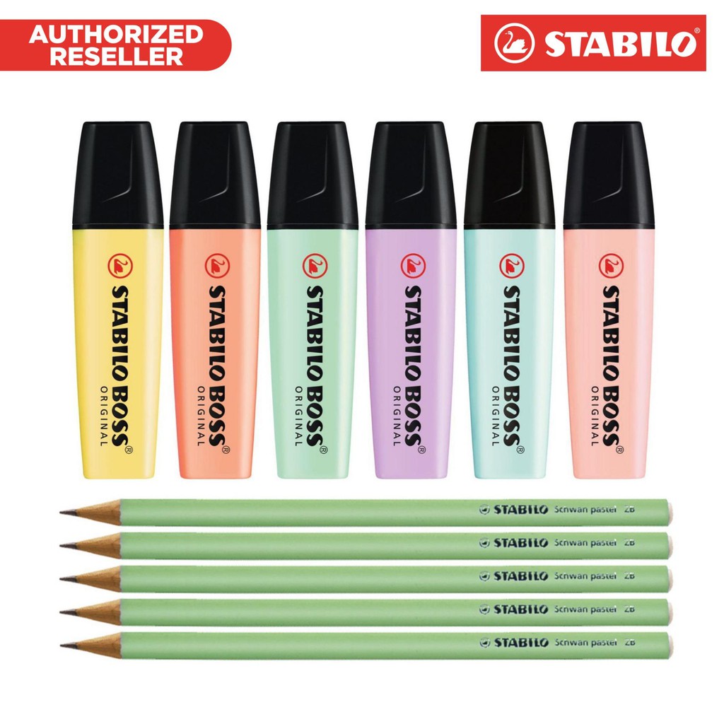 STABILO BOSS ORIG Pastel MULTICOLOR 6s w/STABILO Pastel Pencil Green 5s ...