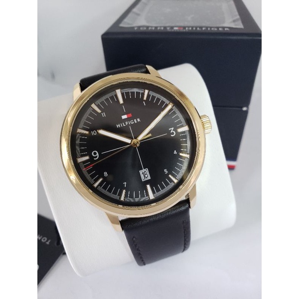 🇺🇸Tommy Hilfiger/Original /Men's Black Leather Watch/1710509/ Onhand
