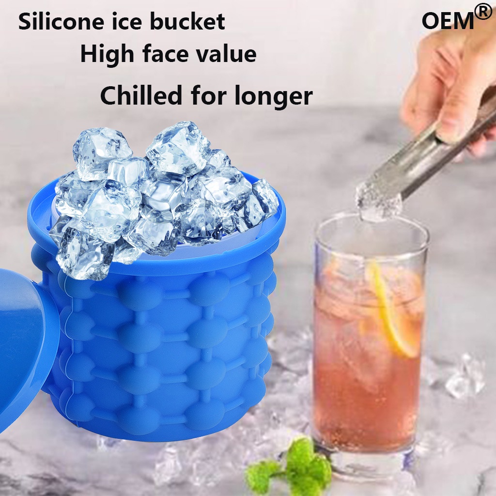 Food grade silicone ice bucket Double Ice Bucket Freezer for Cold Beer