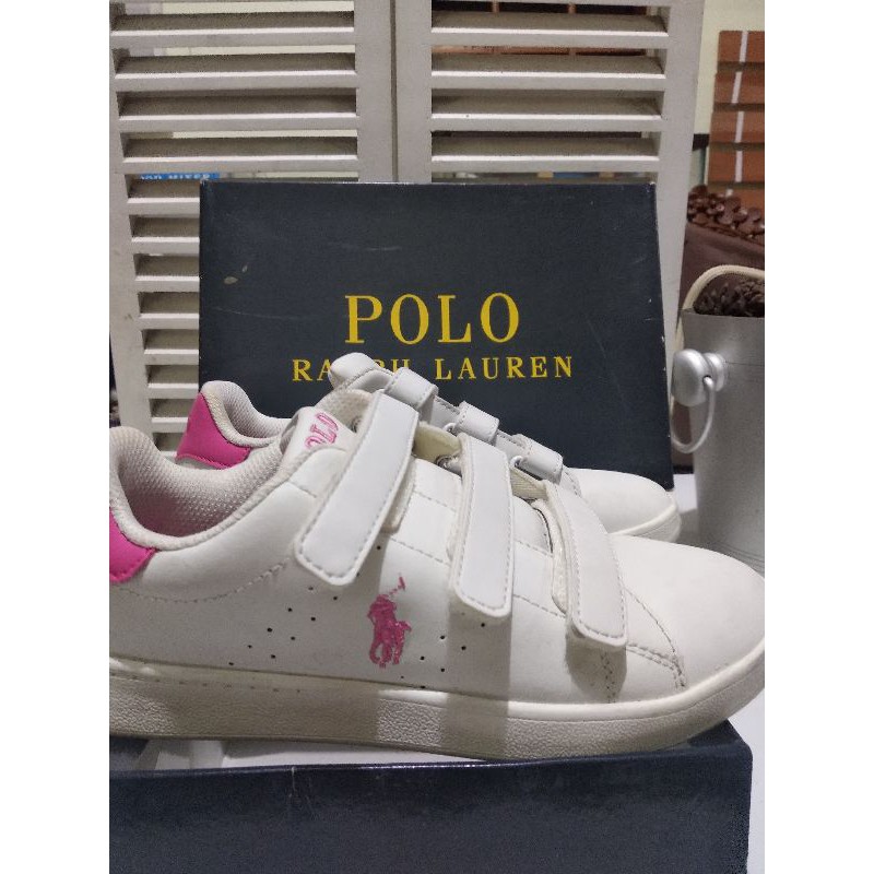 Pink ralph outlet lauren trainers