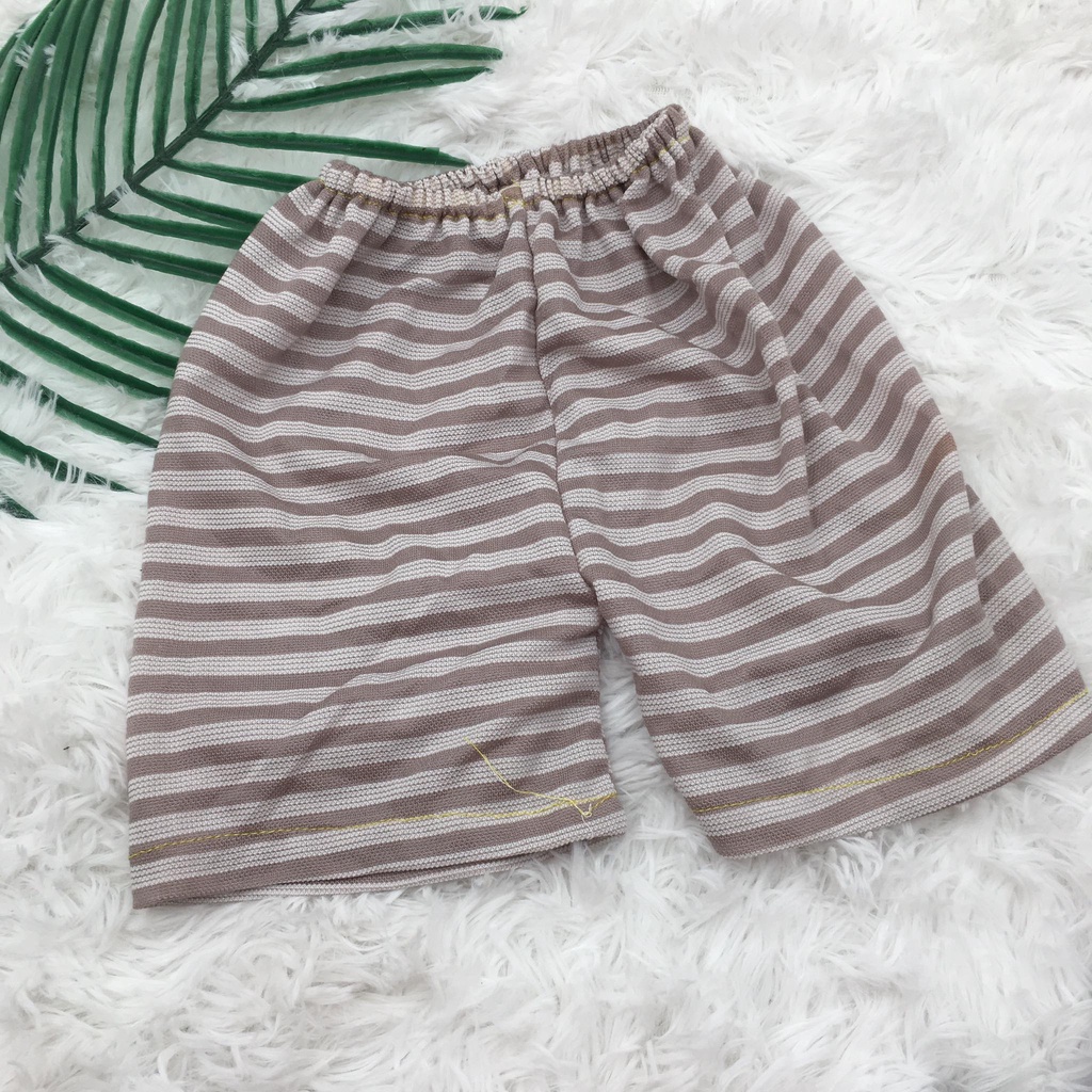 Baby Kids Garterized Shorts With Stripe Pattern Design | Shopee Philippines