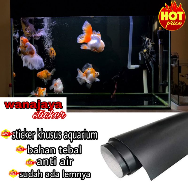 HITAM Aquarium background sticker/aquarium sticker/Black Wallpaper