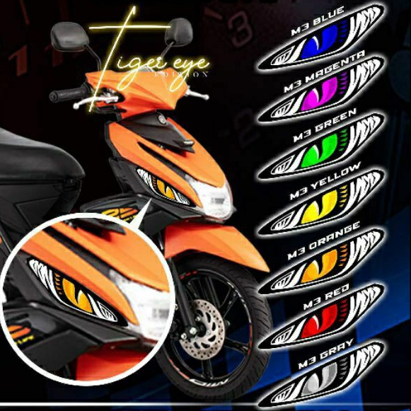 Yamaha Mio i125 Eye tiger design Cyan Color tiger/ Eye tiger cyan color ...