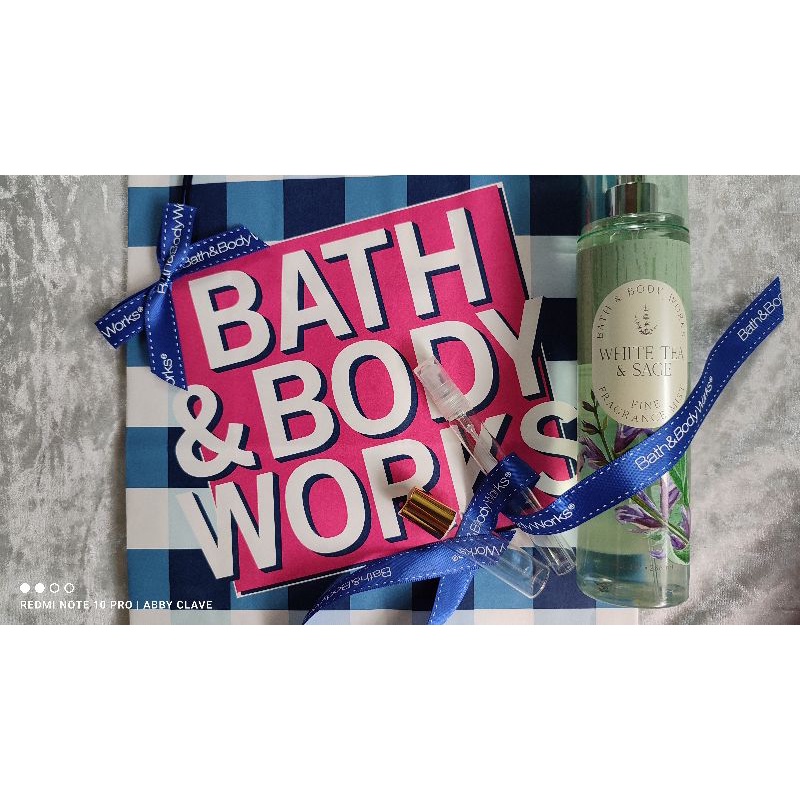 Bath & Body Works White Tea and Sage Fine Fragrance Mist 10mL Shopee