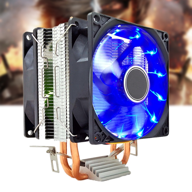 CPU Dual Cooling Fan Air Cooler Heatsink For Intel 775/1151/1155 AMD