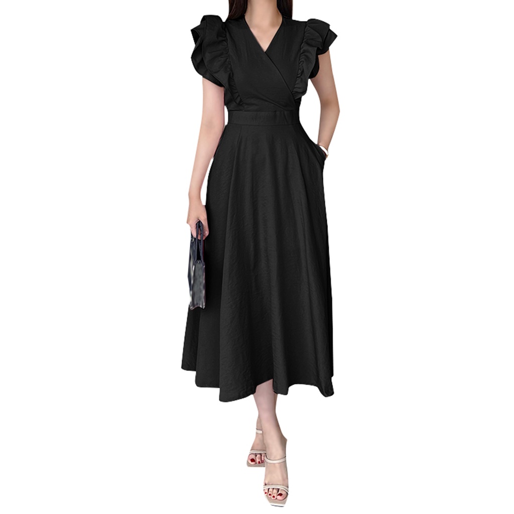 ZANZEA Women Korean Street Casual Fashion V Neck Ruffled Sleeve Slim ...