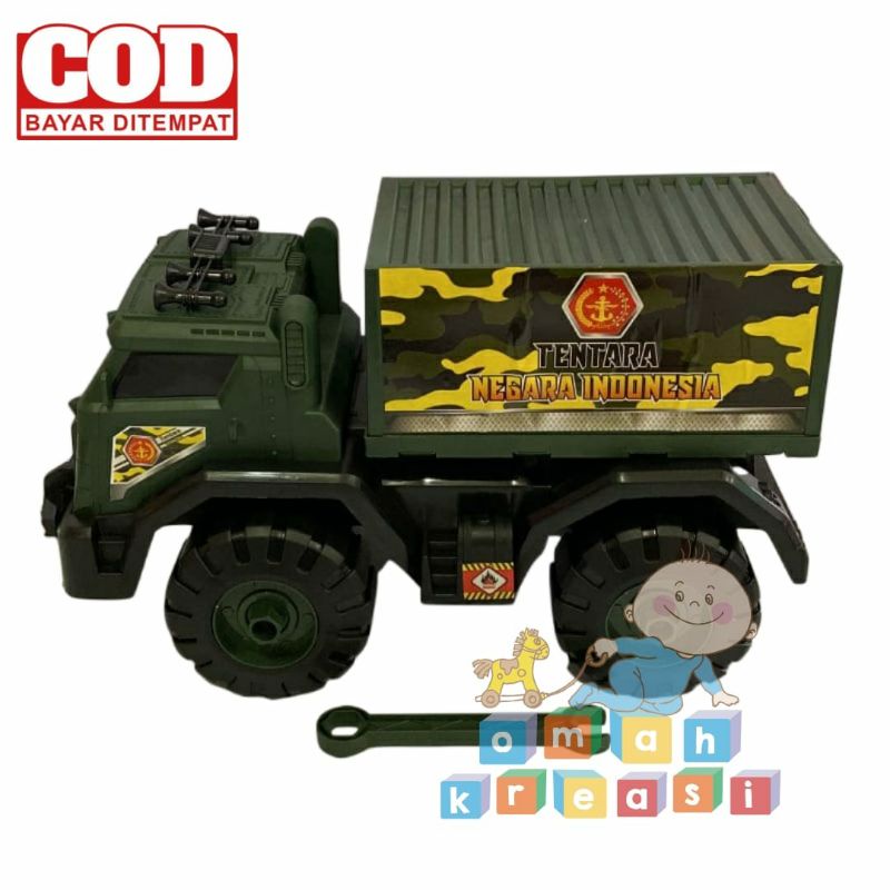 Tni ktg large box truck toys indonesian state army large truck car toys