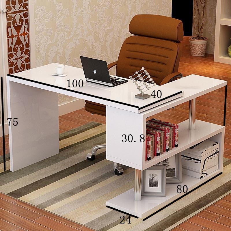 [PH Spot Goods] Natole Rotating Office Desk LShaped Table With S Shelves Shopee Philippines