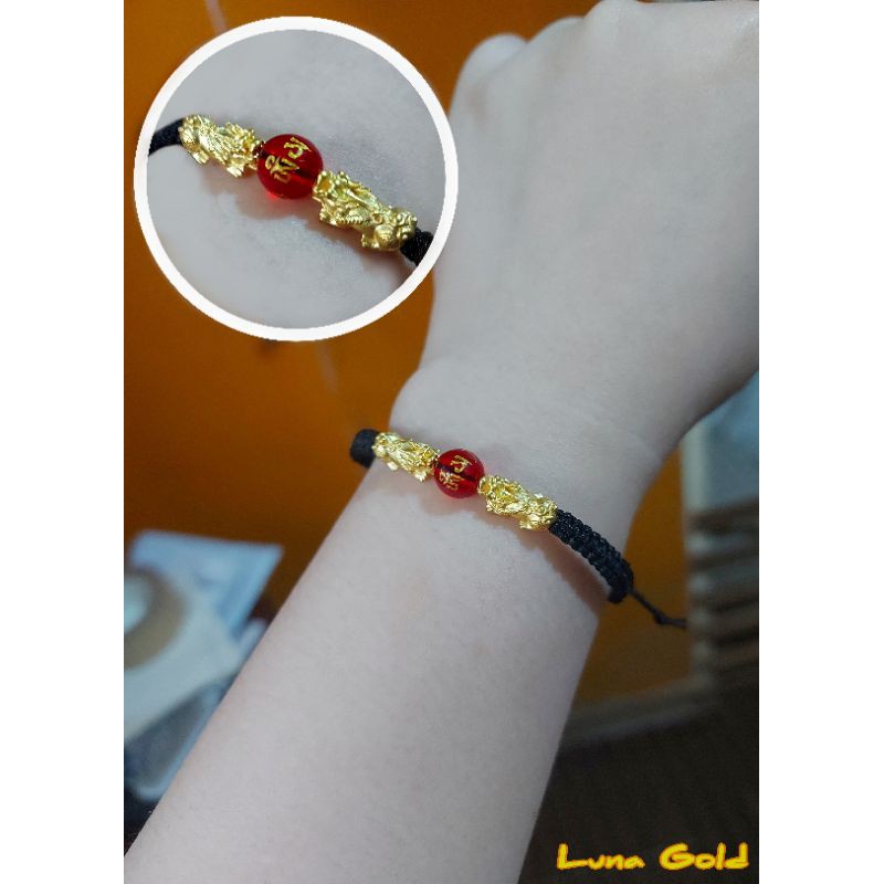 Double Piyao LEGIT 24K GOLD in BRAIDED BRACELET real 24k Gold PAWNABLE