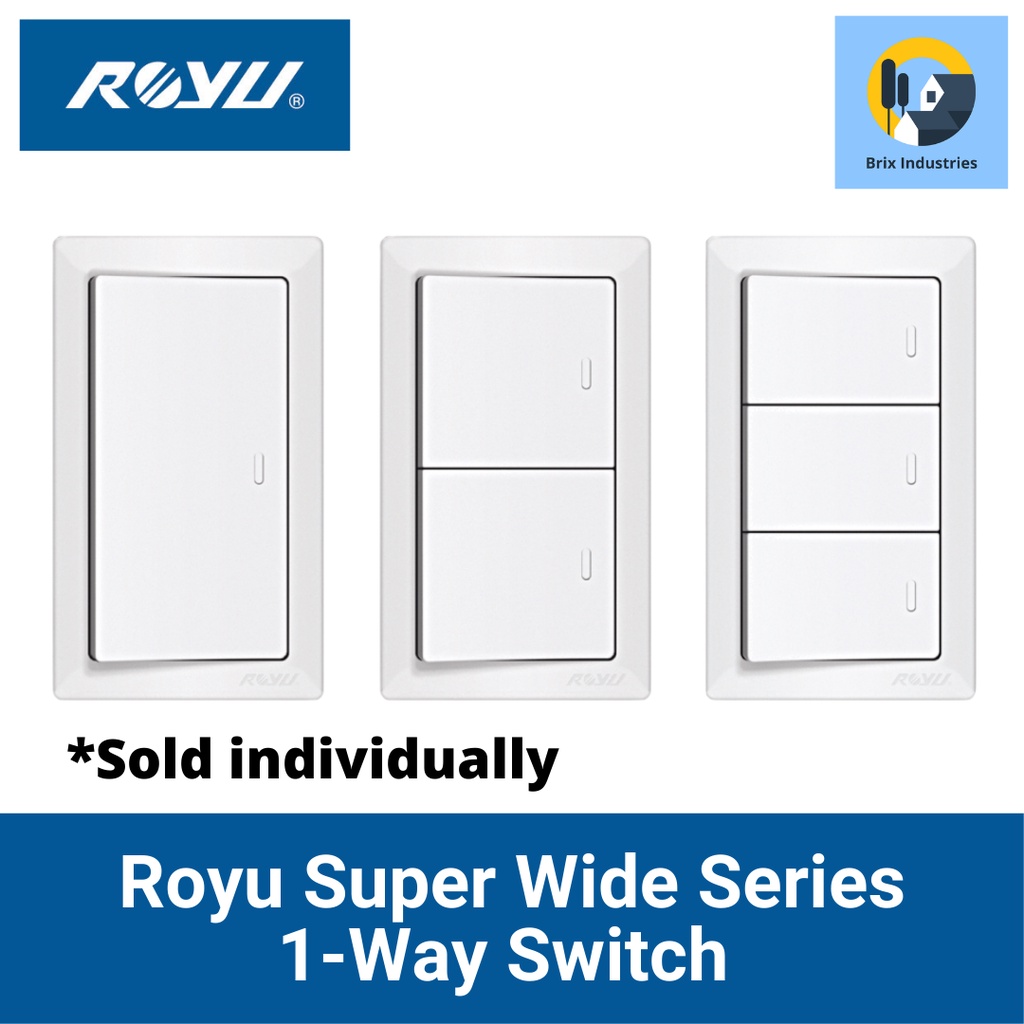 Royu Super Wide Series 1 Way Switch Set 1 2 3 Gang WS511 WS513 WS515 ...