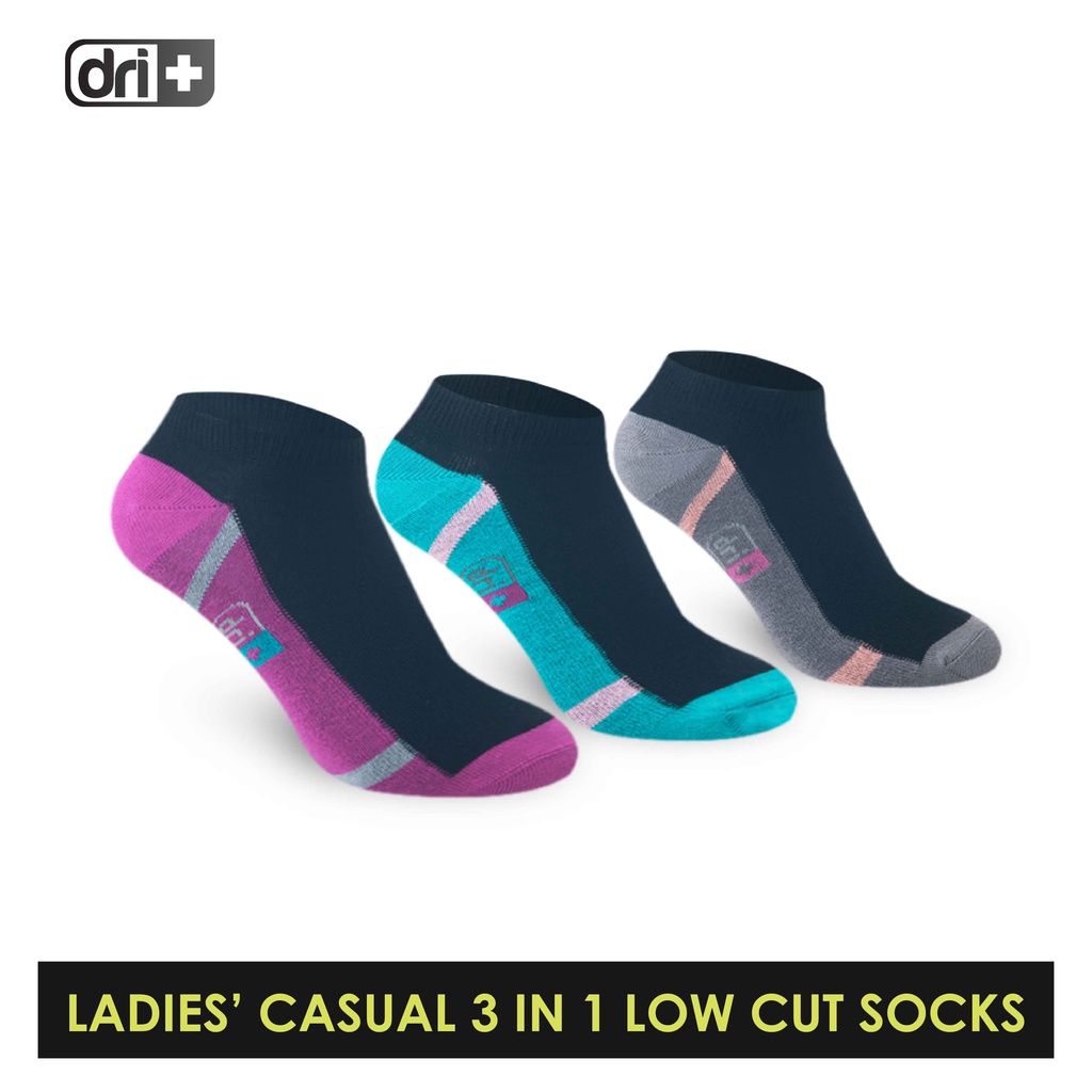 Dri Plus Ladies’ Lite Thin Casual Low Cut Socks 3 pairs in a pack ...