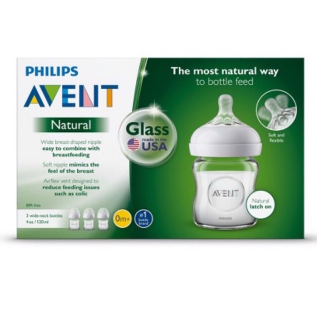 Authentic Philips AVENT Natural Glass Bottle 4 Ounce Shopee