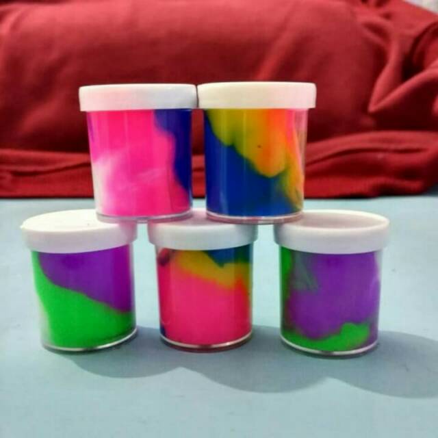 Rainbow Slime On Mini Cup / Slime Kids Toys | Shopee Philippines