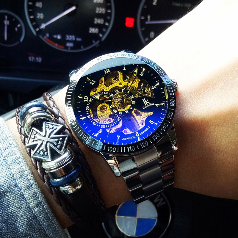 Men Watch Ik Colouring Top Brand Automatic Mechanical Skeleton