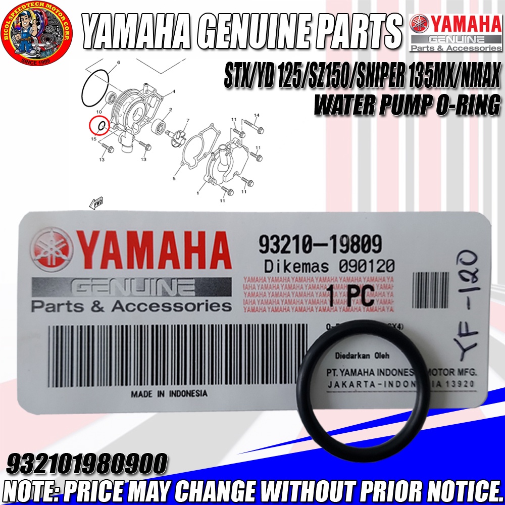 Stxnmaxaerox V2sz150sniper 150155 Water Pump O Ring Ygp Genuine 93210 19809 Shopee 6760