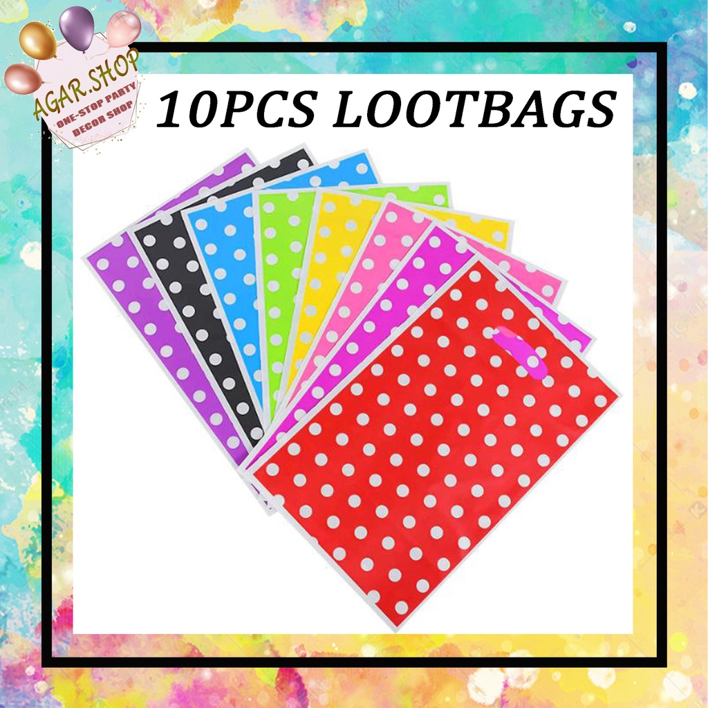 Party Giveaway Loot Bags 16*25cm Polka Dots Design Birthday Christening Party Giveaway