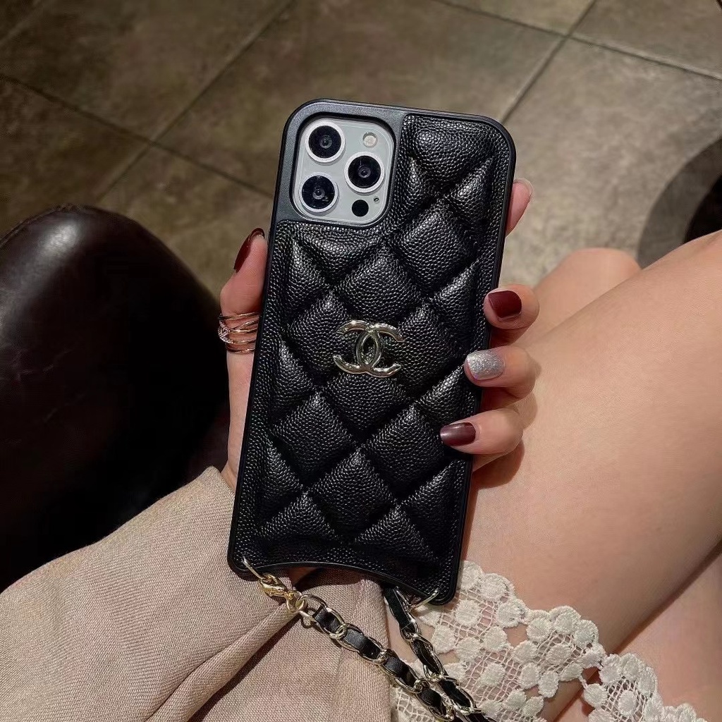 Chanel Leather Card phone case for Apple 13 pro max Backpack 12 11