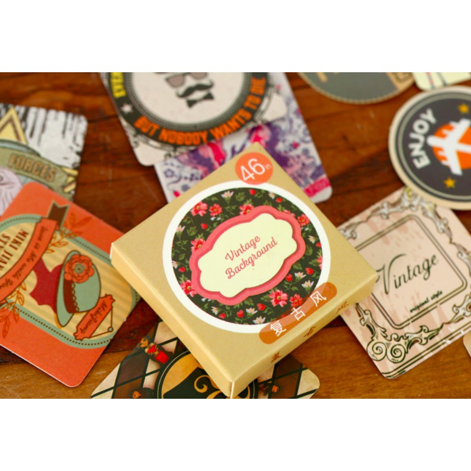 Vintage background sticker set CST286 | Shopee Philippines
