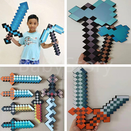 Minecraft Espada,Minecraft Diamond Sword & pickaxe Foam toys,minecraft gun  axe shovel for kids outdoor