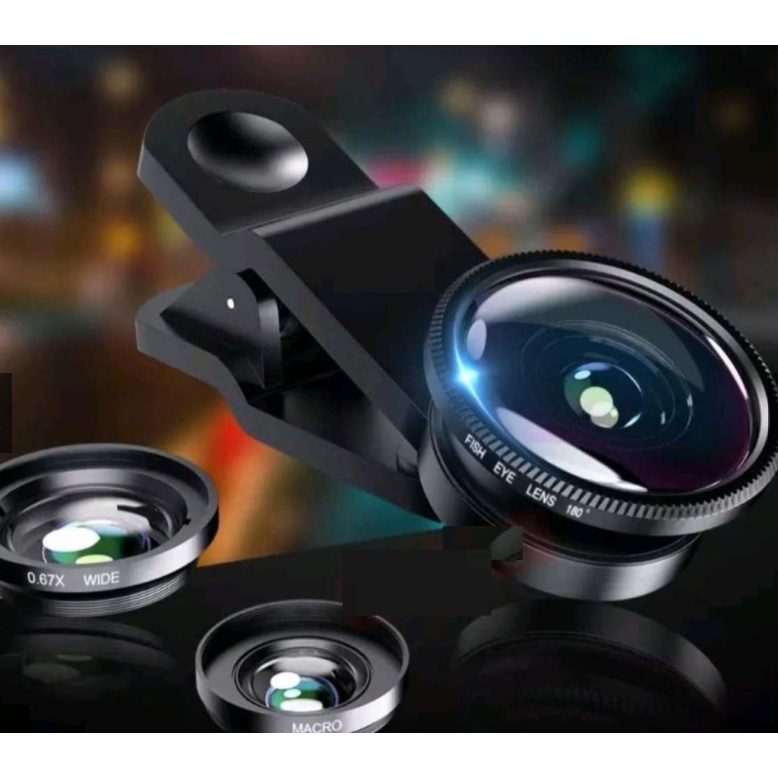 Universal Mobile Phone Lenses 3in1 Fish Eye Lens Wide Angle Macro Lens
