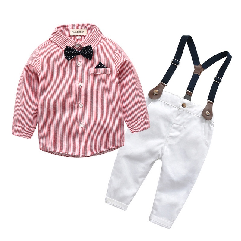 Pink White Baby Boy Clothes Outfit Set Birthday Children Long Sleeved ...