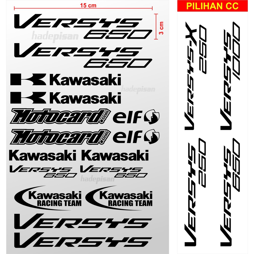 Cutting Sticker Scotlite Motorcycle Body KAWASAKI VERSYS 250 X250 650 ...