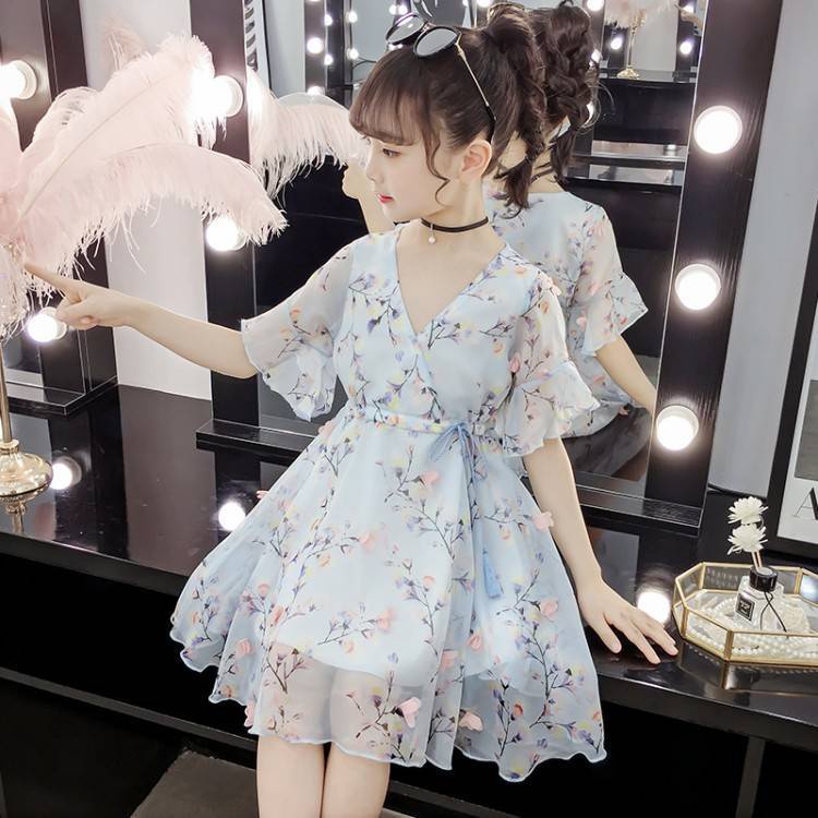 Girls Clothing Kids Dresses Girls Floral Dress Summer New Korean Style Little Girl Western Style Children s Chiffon Princess Dress Summer Children Clothes Girl Shopee Philippines