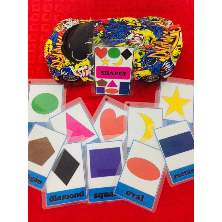 Laminated Flashcards for Kids Shapes Flashcards with ring binder