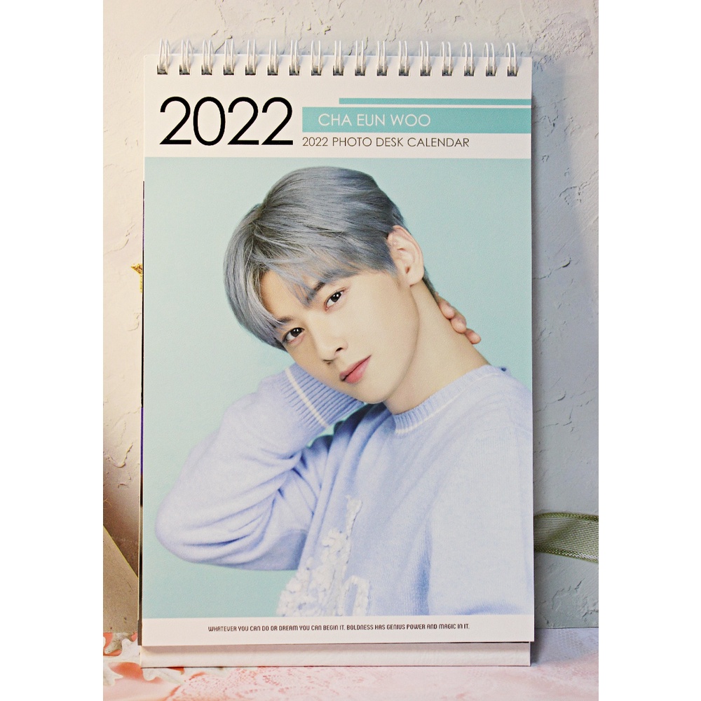 KPop Astro Cha Eun Woo Goods 2022 2023 Double sided desk calendar