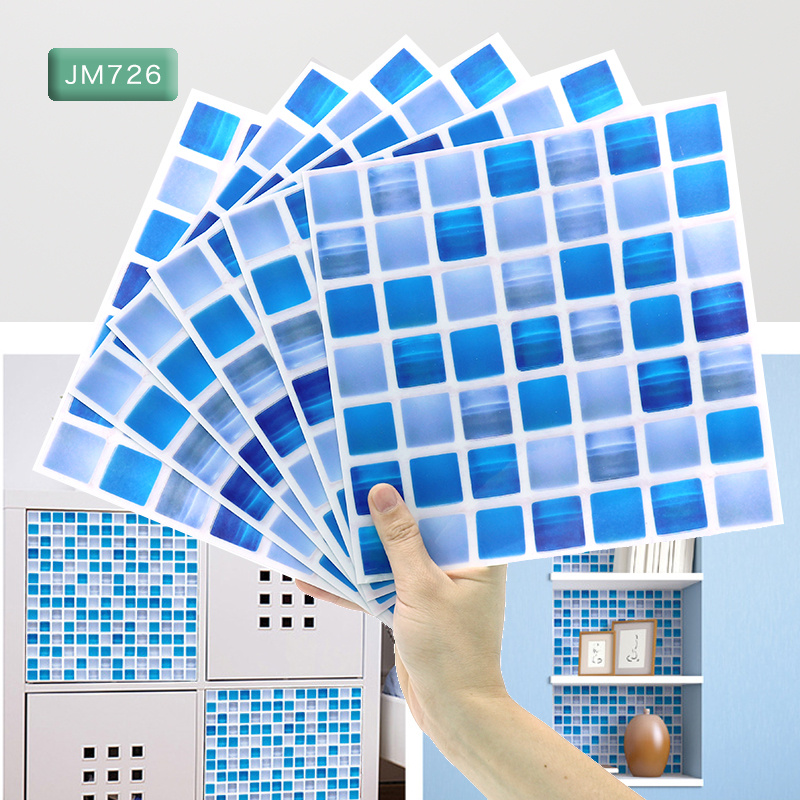 6 Pcs Tile Stickers Wallpaper Wall pvc Mosaic Oil Splash Proof Used For ...