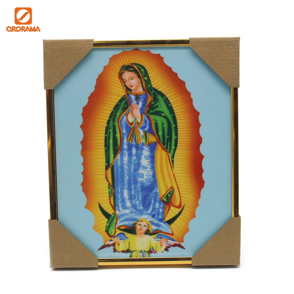Religious Wall Frame Laminated Glossy Image With Coated Gold Border ...