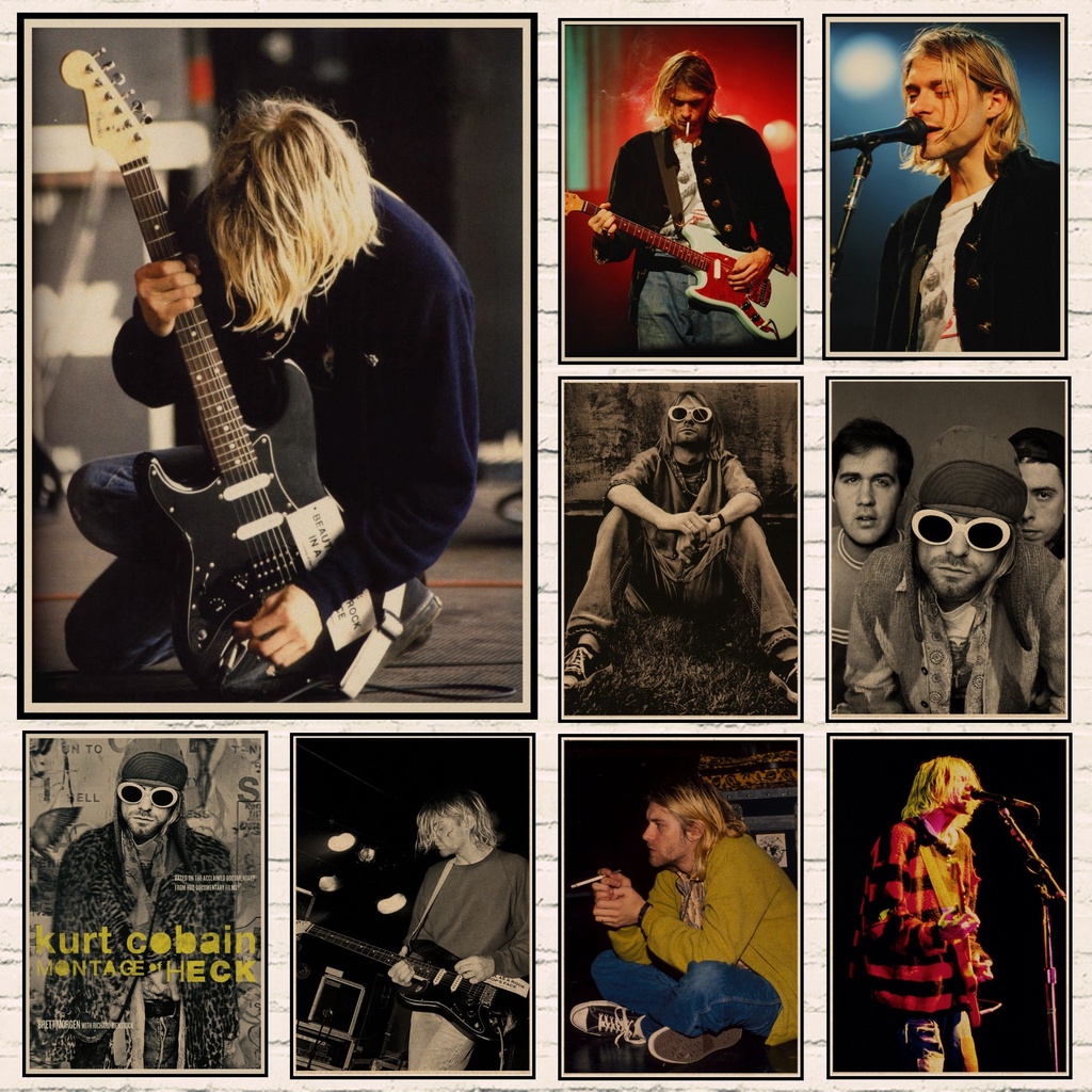 Singer Kurt Cobain Retro Kraft Paper Poster Music Posters Home ...