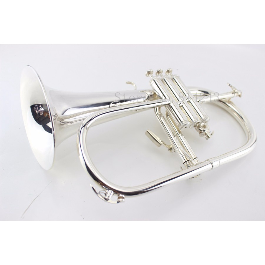 New B Flat Flugelhorn Brass Silver Plated Bb Trumpet High Quality Brass