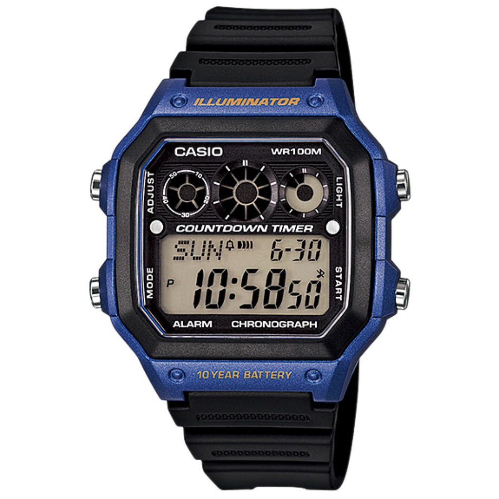 Original Casio AE1300WH 2AV Referee TImer Blue Black AE1300 Shopee Philippines