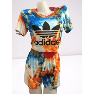 terno adidas tie dye crop top small xtra small