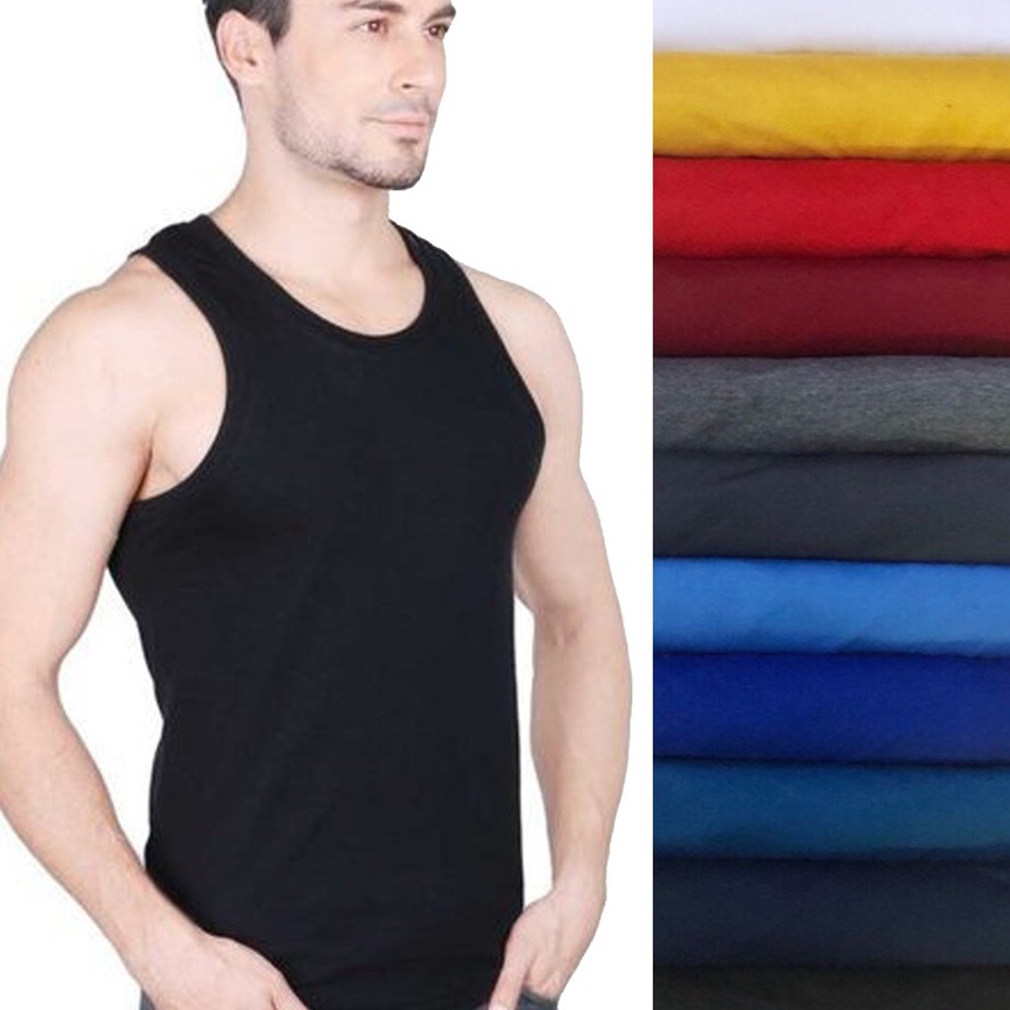 11color plain sando round neck for men tank tops | Shopee Philippines