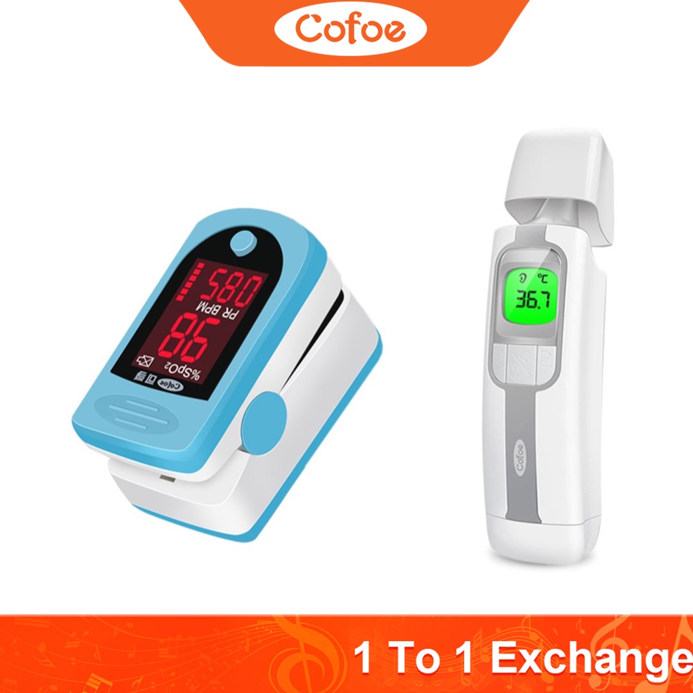 Cofoe Finger Pulse Oximeter + Forehead&Ear Infrared Thermometer with Free Gift Free Shipping